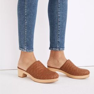 Madewell Brown Woven Leather Clogs